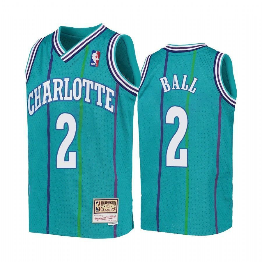 Lamelo Ball Charlotte Hornets Teal Hardwood Classics NBA Jersey Youth