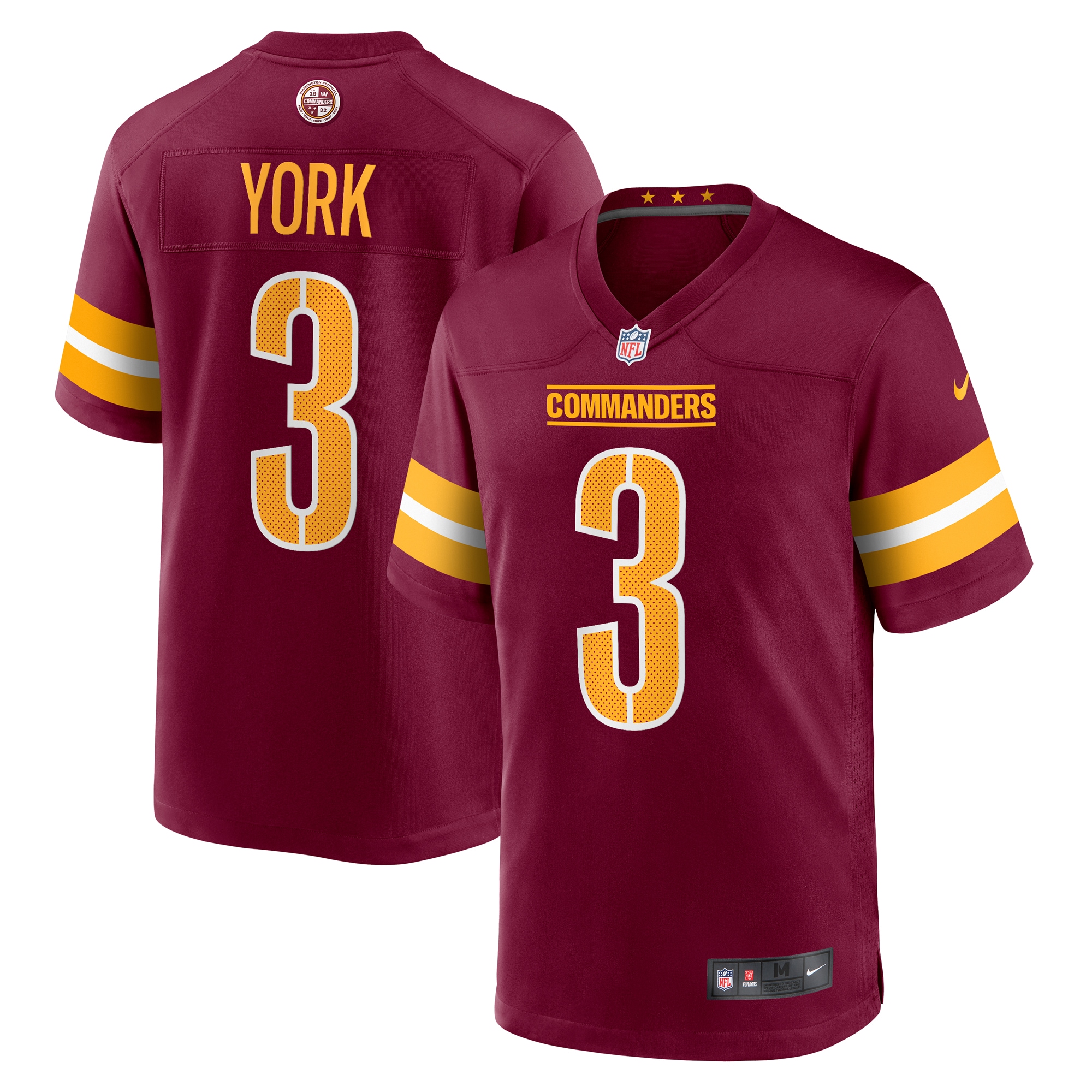 Washington Commanders Cade York Burgundy Game NFL Jersey Men's