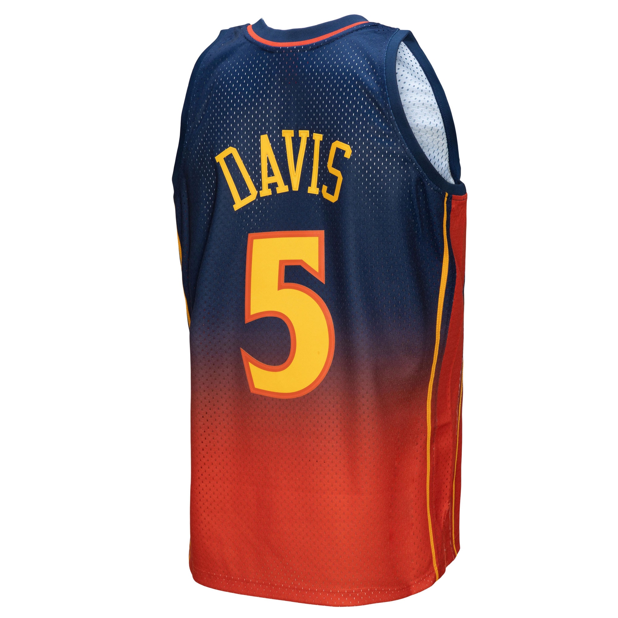 Mitchell Ness Baron Davis Navy/Orange Golden State Warriors 2006/07 Hardwood Classics Fadeaway Swingman Player NBA Jersey Men's
