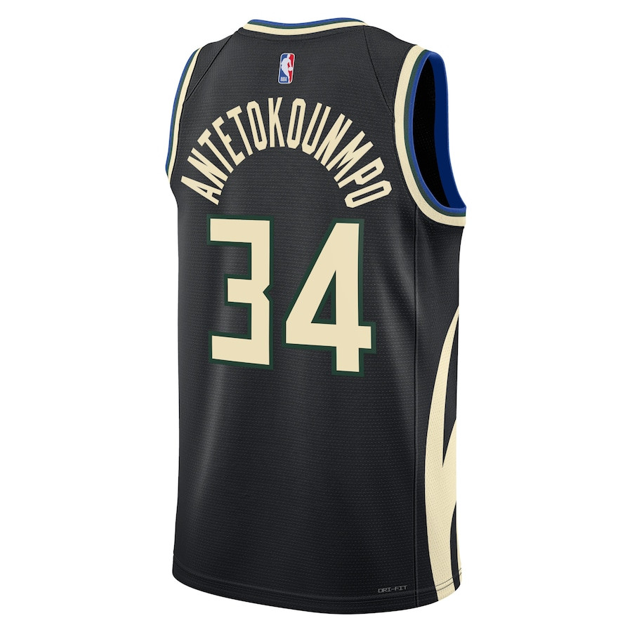 Giannis Antetokounmpo 34 Milwaukee Bucks Unisex Swingman Statement Edition Black NBA Jersey Unisex