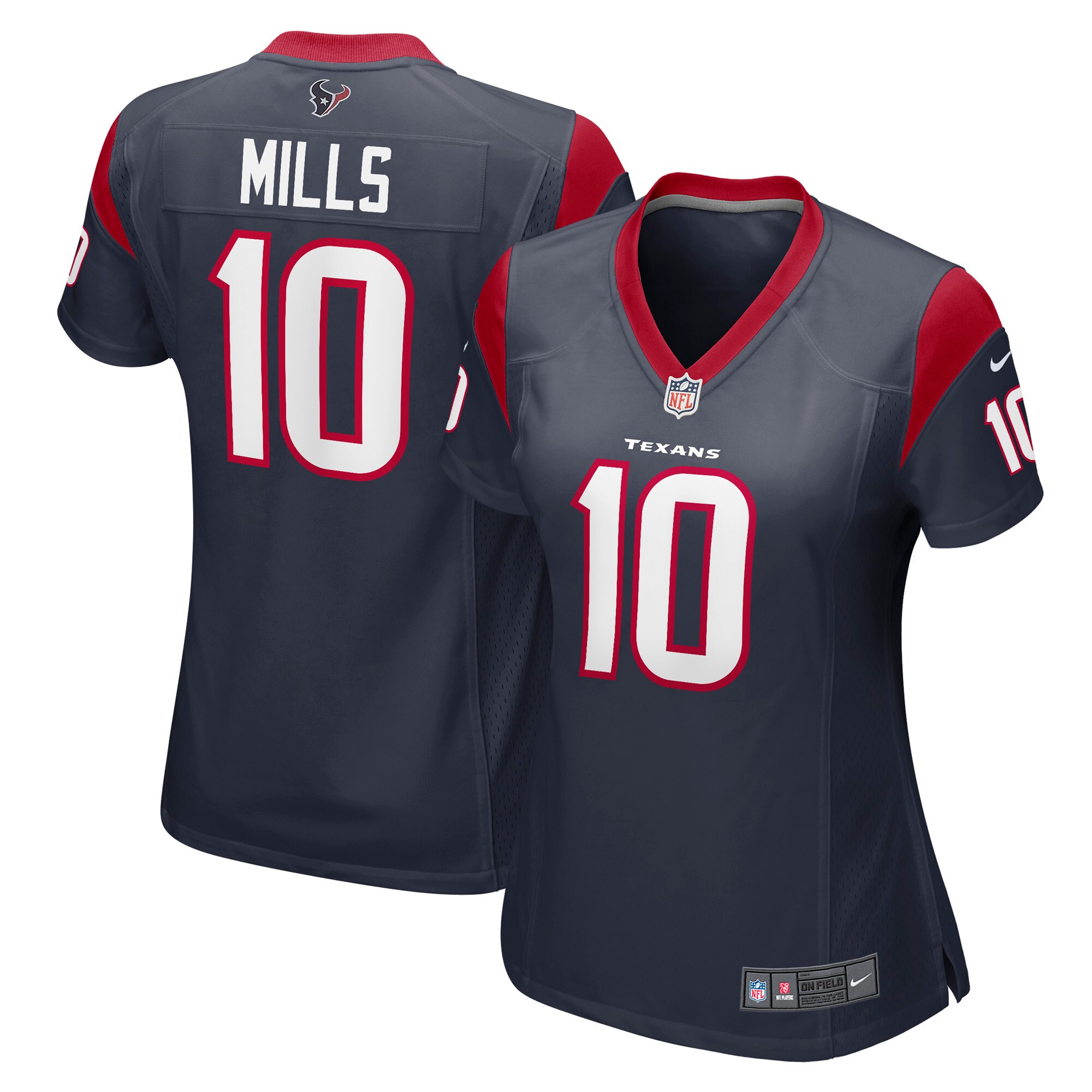 Houston Texans Davis Mills Navy Game NFL Jersey Women's