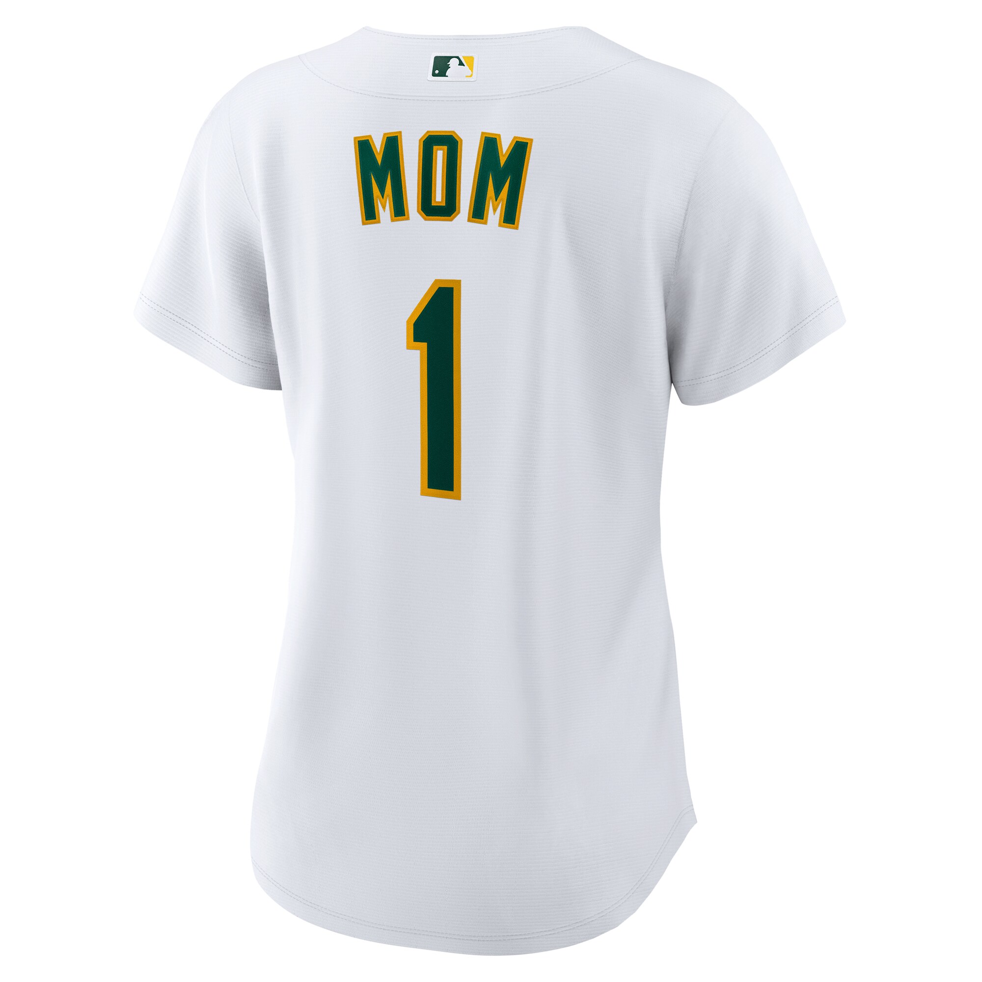 Oakland Athletics White #1 Mom Home MLB Jersey Women's