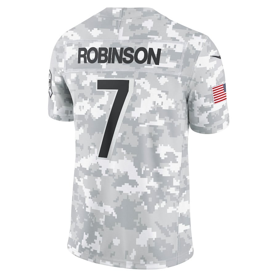 Bijan Robinson 7 Atlanta Falcons 2024 Salute to Service Limited Arctic Camo NFL Jersey Men's