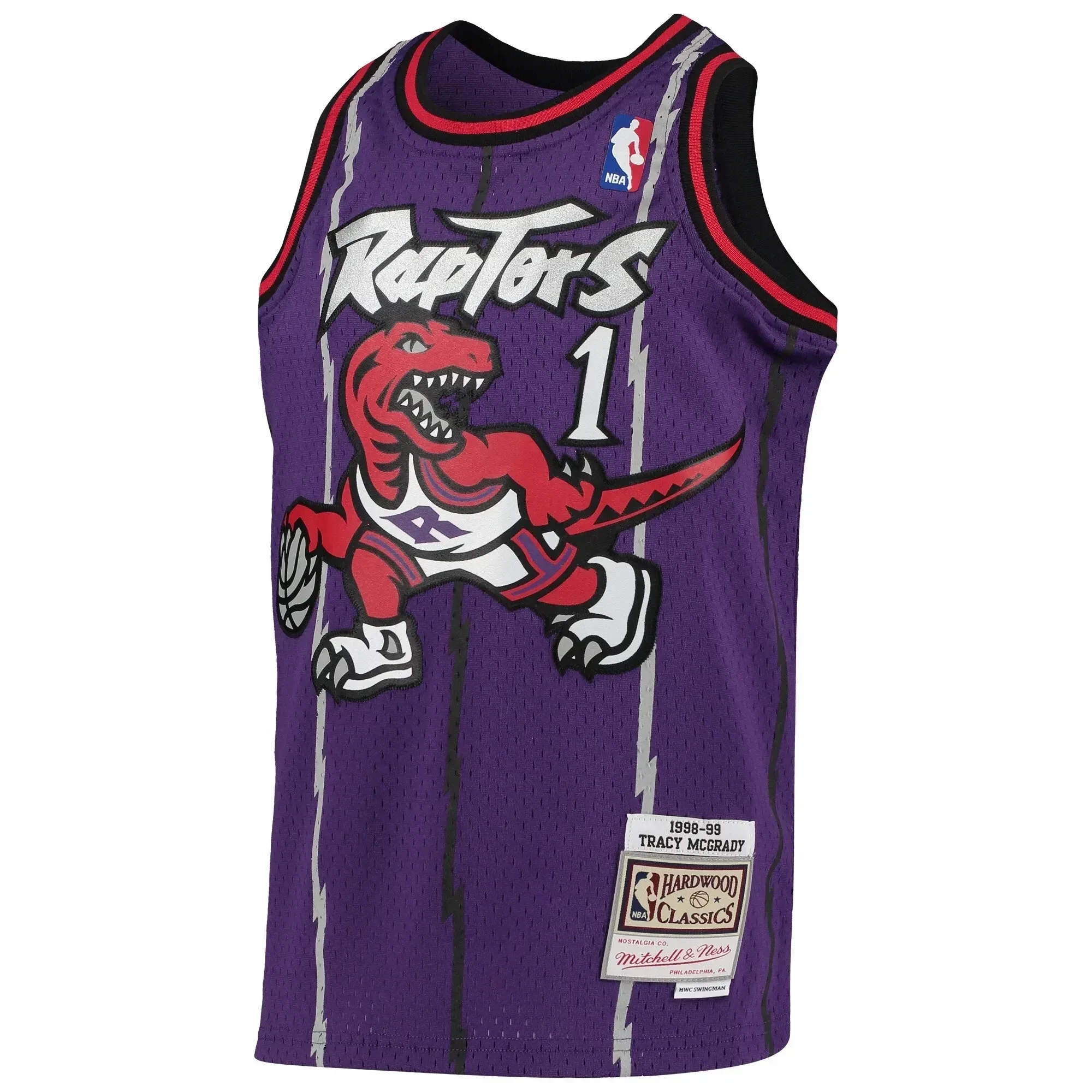 Tracy Mcgrady Toronto Raptors Mitchell&Nes 1998-99 Hardwood Classics Swingman Throwback Purple NBA Jersey Youth