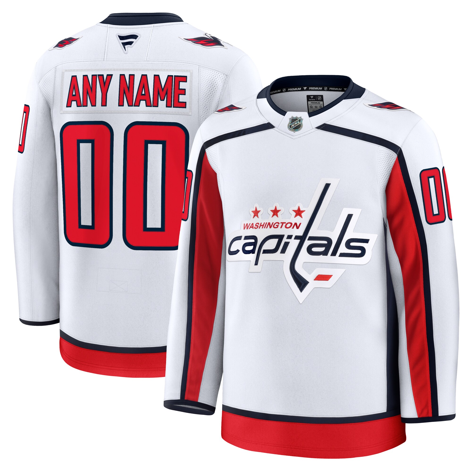 Washington Capitals White Away Premium Custom NHL Jersey Men's