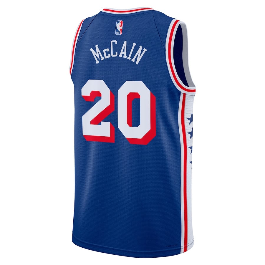 Jared McCain 20 Philadelphia 76ers Swingman Icon Edition Royal NBA Jersey Men's