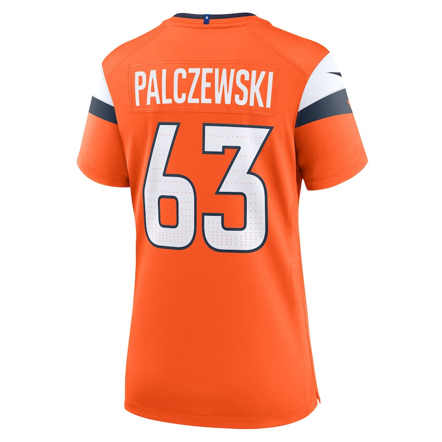 Alex Palczewski 63 Denver Broncos Team Game Orange NFL Jersey Women's