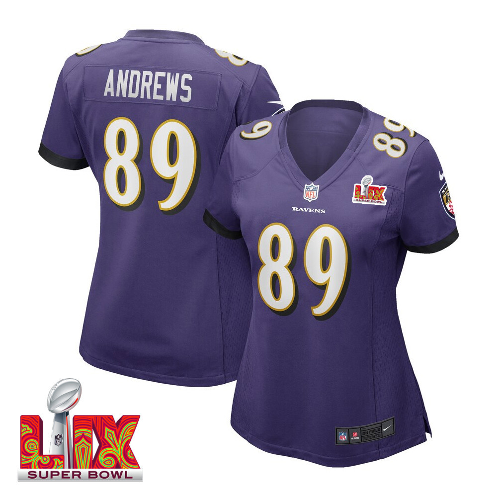 Mark Andrews #89 Baltimore Ravens Super Bowl LIX Purple NFL Jersey Women's