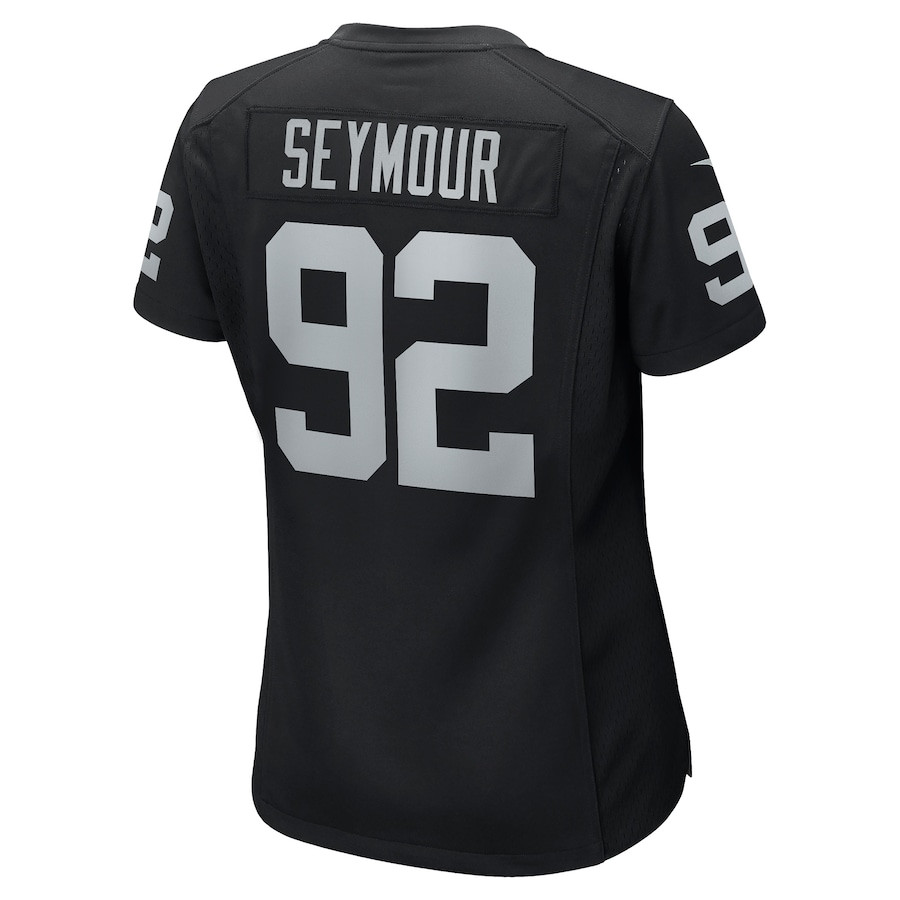 Richard Seymour 92 Las Vegas Raiders Retired Game Black NFL Jersey Women's