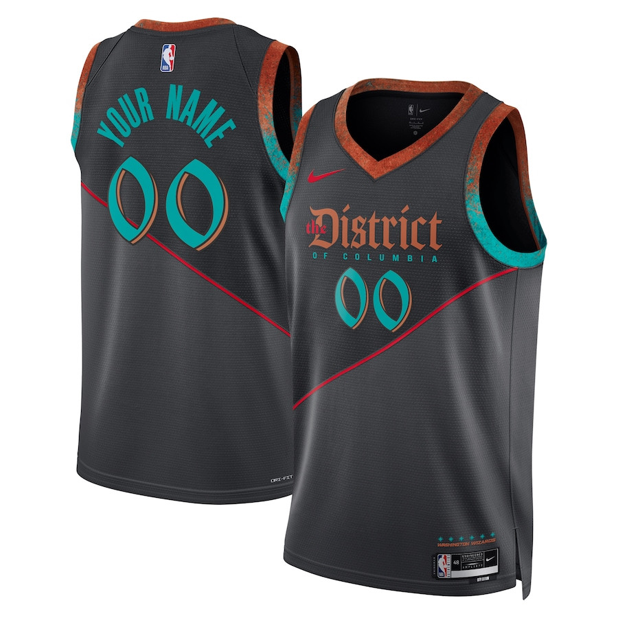 Washington Wizards 2023/24 Swingman Custom City Edition Black NBA Jersey Men's