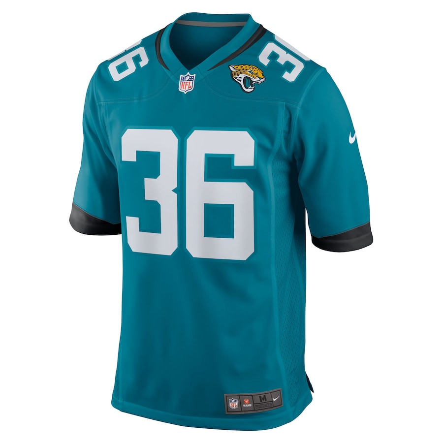 Jake Funk 36 Jacksonville Jaguars Team Game Teal NFL Jersey Men's