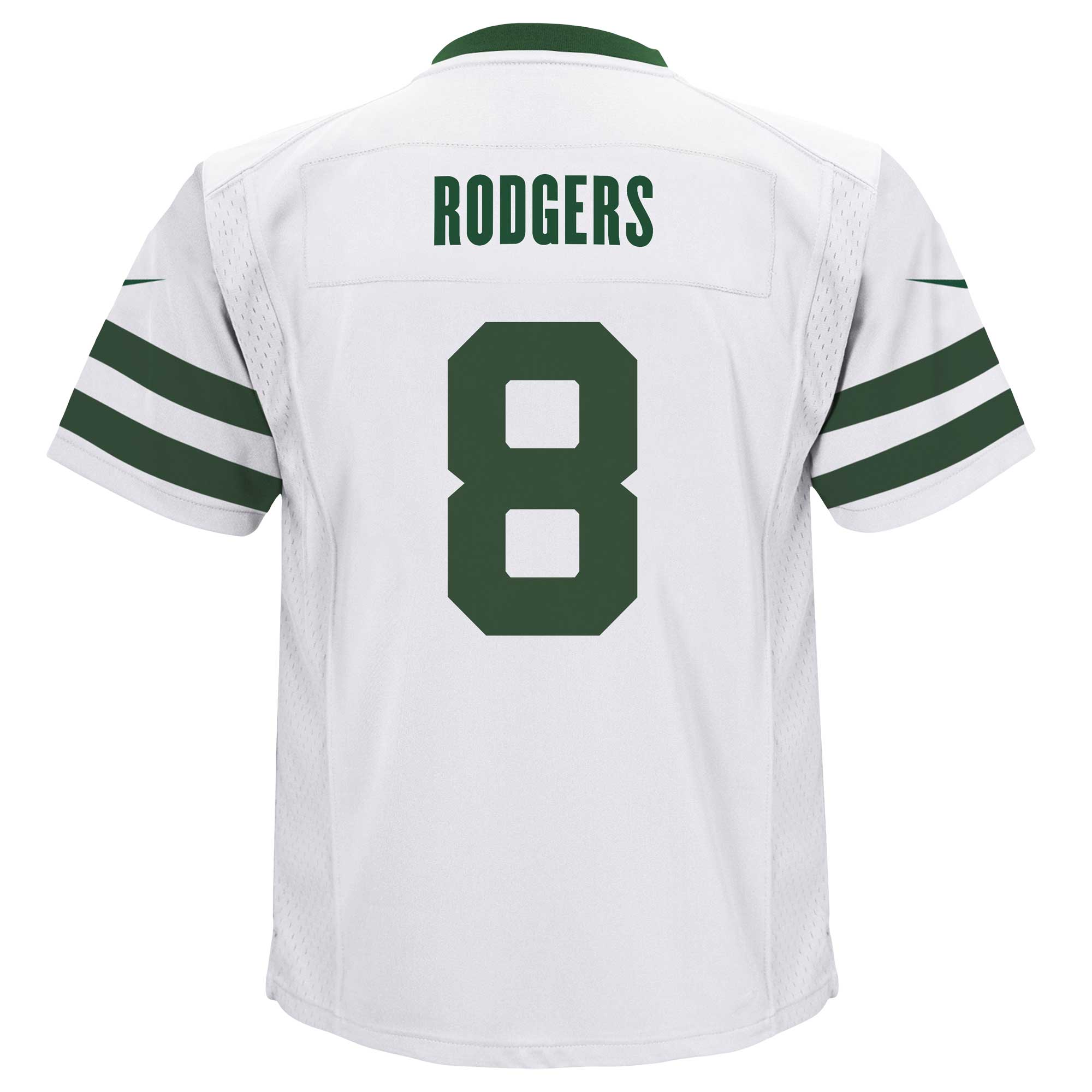 Preschool New York Jets Aaron Rodgers Legacy White Game NFL Jersey Men's
