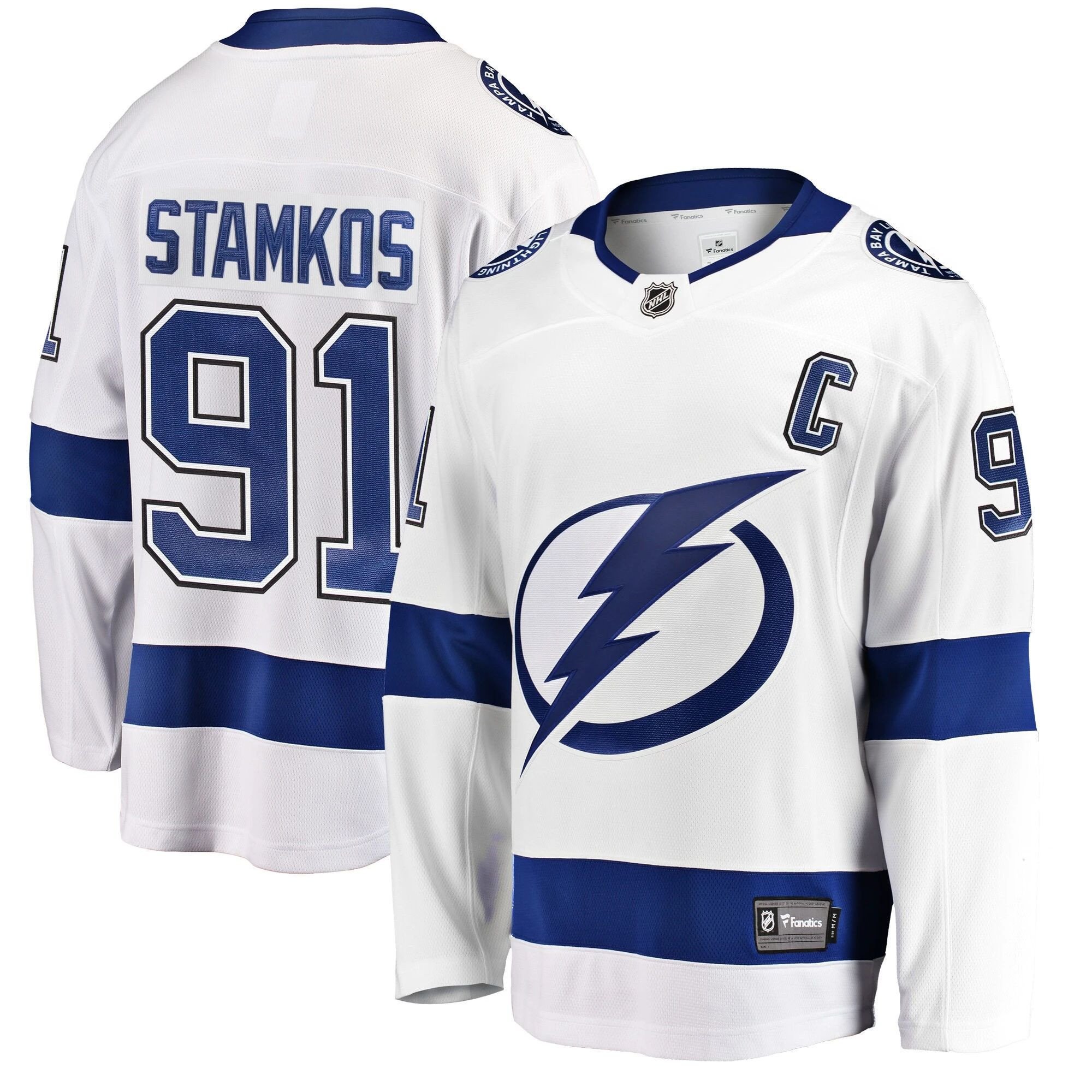 Tampa Bay Lightning Steven Stamkos White Away Breakaway Player NHL Jersey Men's