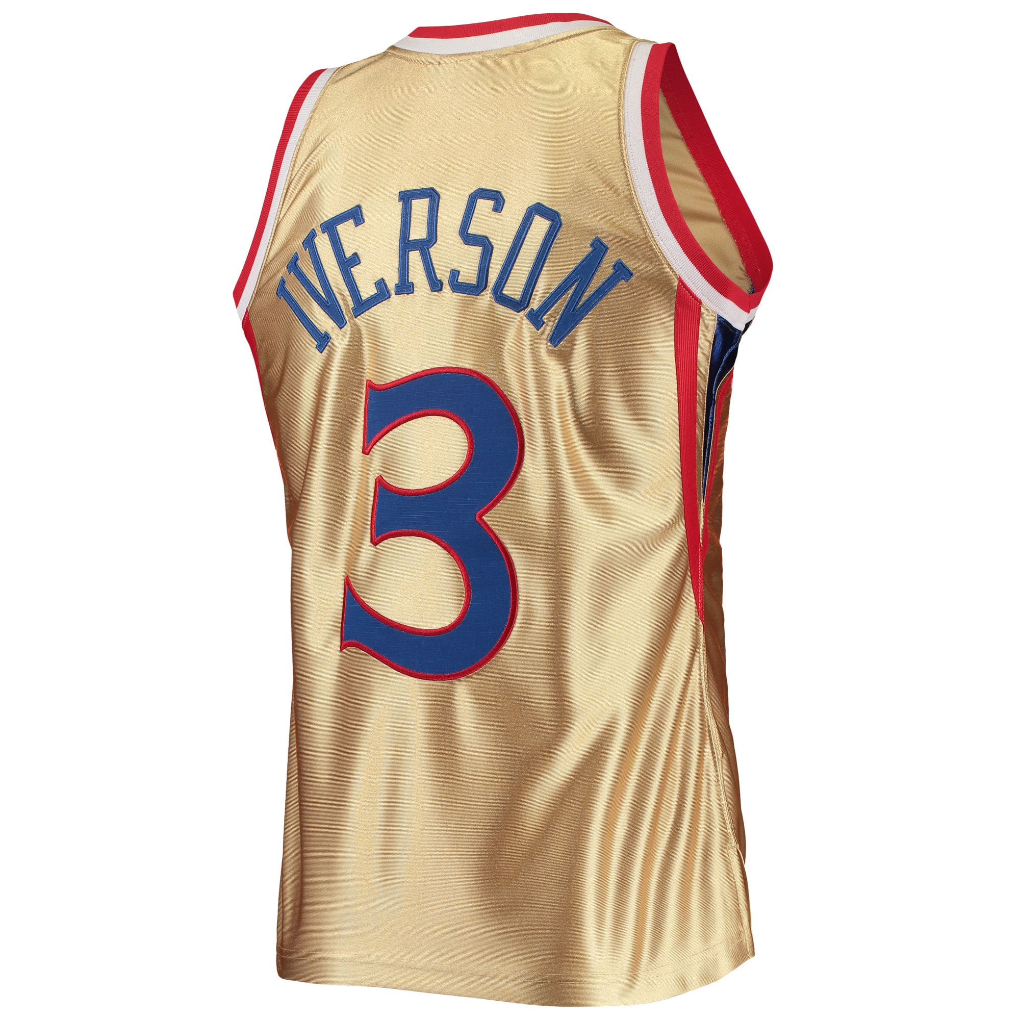 Mitchell Ness Allen Iverson Gold Philadelphia 76ers 75th Anniversary 1996/97 Hardwood Classics Swingman NBA Jersey Men's