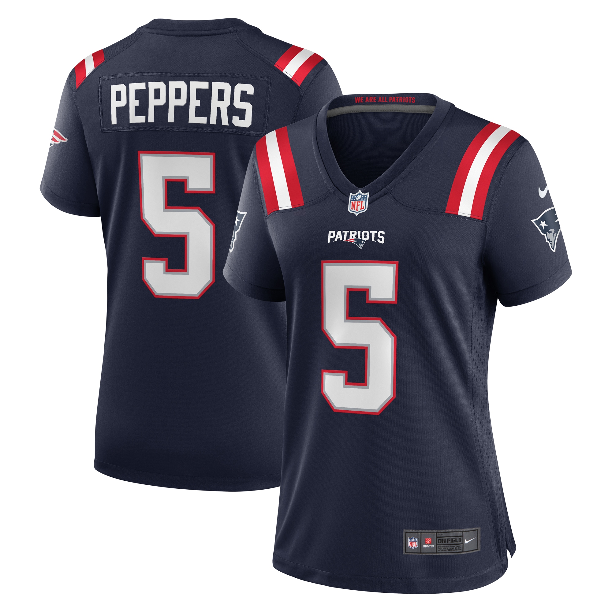 New England Patriots Jabrill Peppers Navy Game Player NFL Jersey Women's