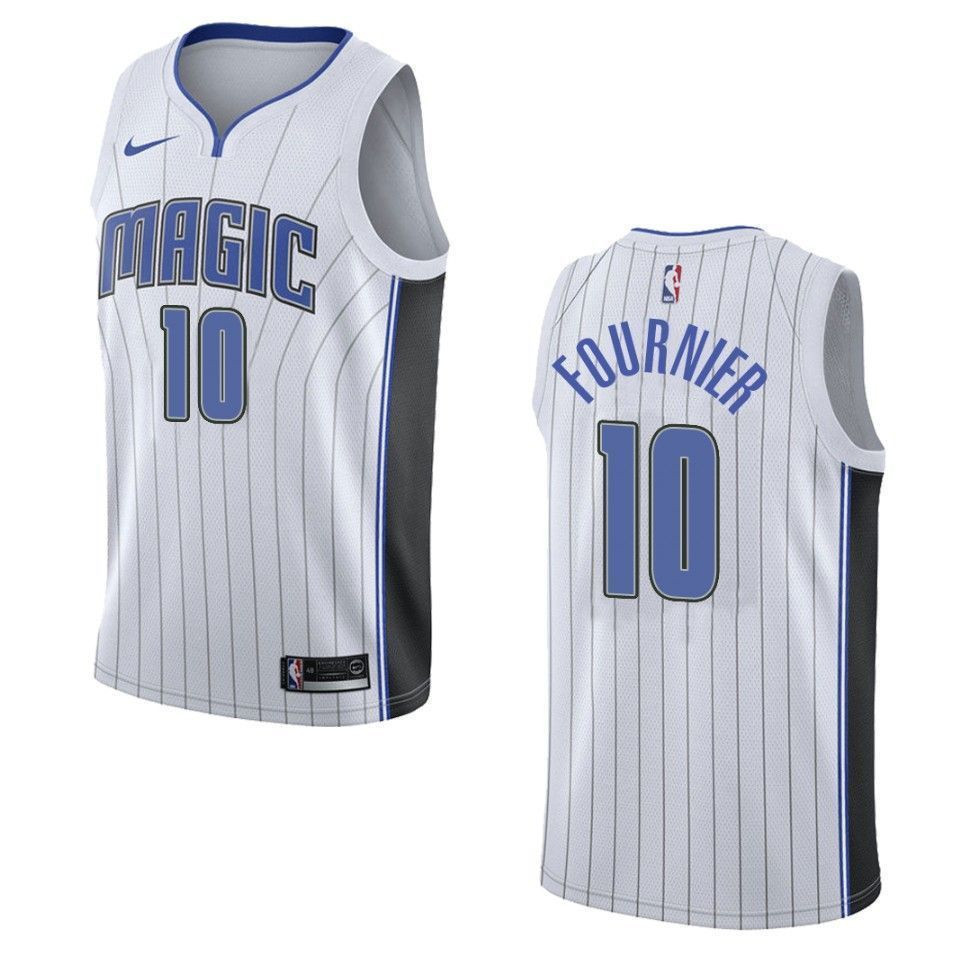 Orlando Magicc 10 Evan Fournier Association Swingman White NBA Jersey Men's