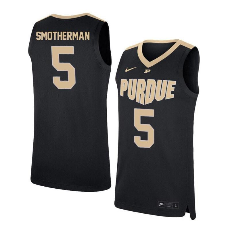 5 Basil Smotherman Black Elite Purdue Boilermakers NCAA Jersey Men's