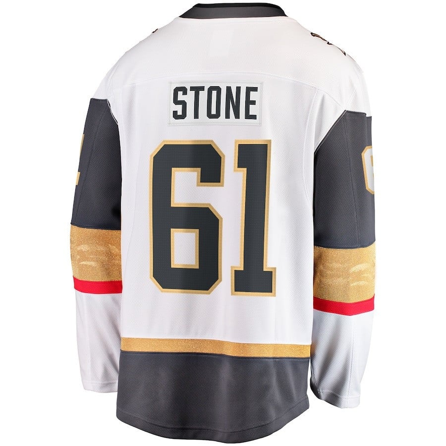 Mark Stone 61 Vegas Golden Knights 2023 Stanley Cup Champions Patch Away Breakaway Player White NHL Jersey Men's
