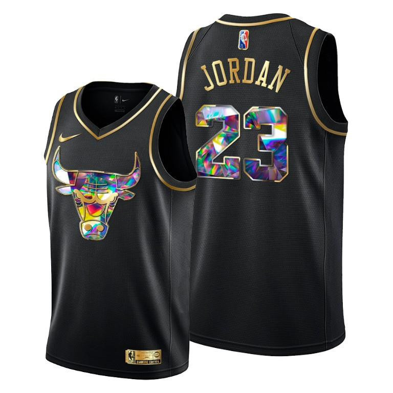 Michael Jordan 23 Chicago Bulls 75th Anniversary Team Black Men NBA Jersey Men's