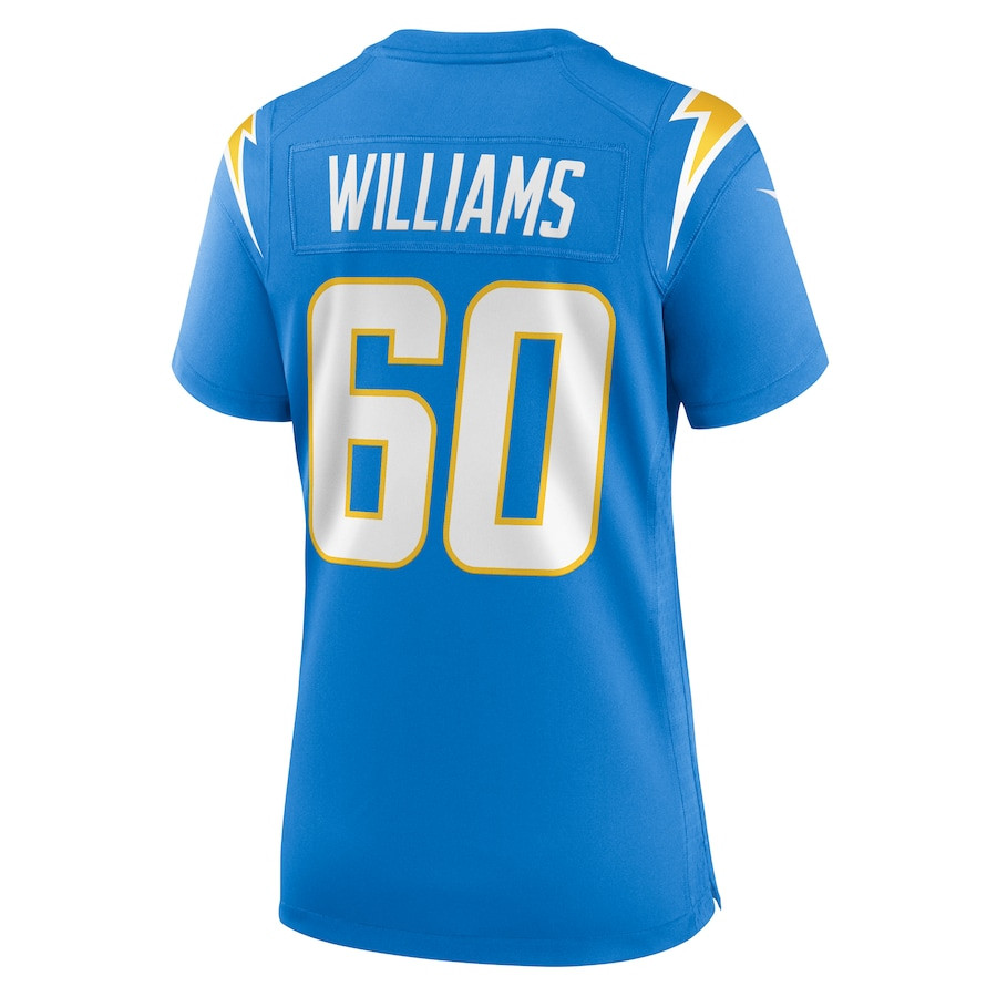 Bucky Williams 60 Los Angeles Chargers Game Powder Blue NFL Jersey Women's