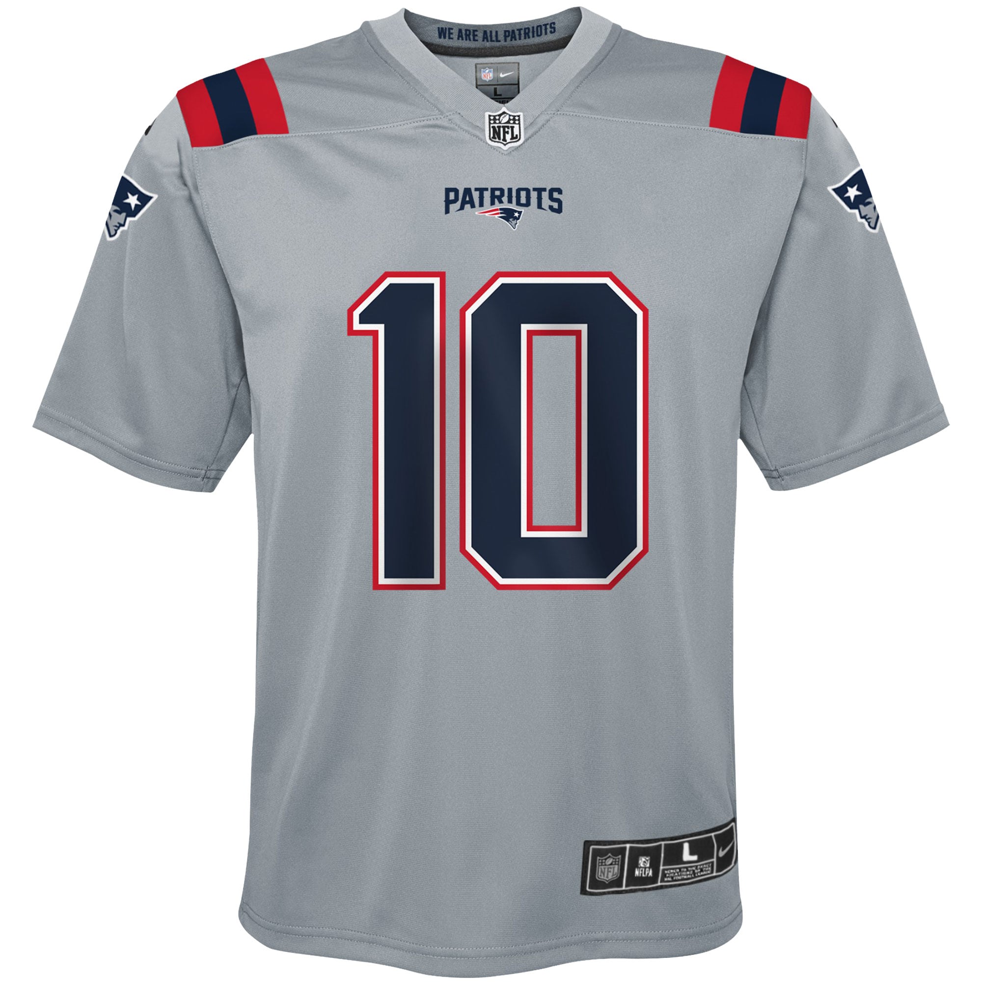 New England Patriots Mac Jones Gray Inverted Game NFL Jersey Youth