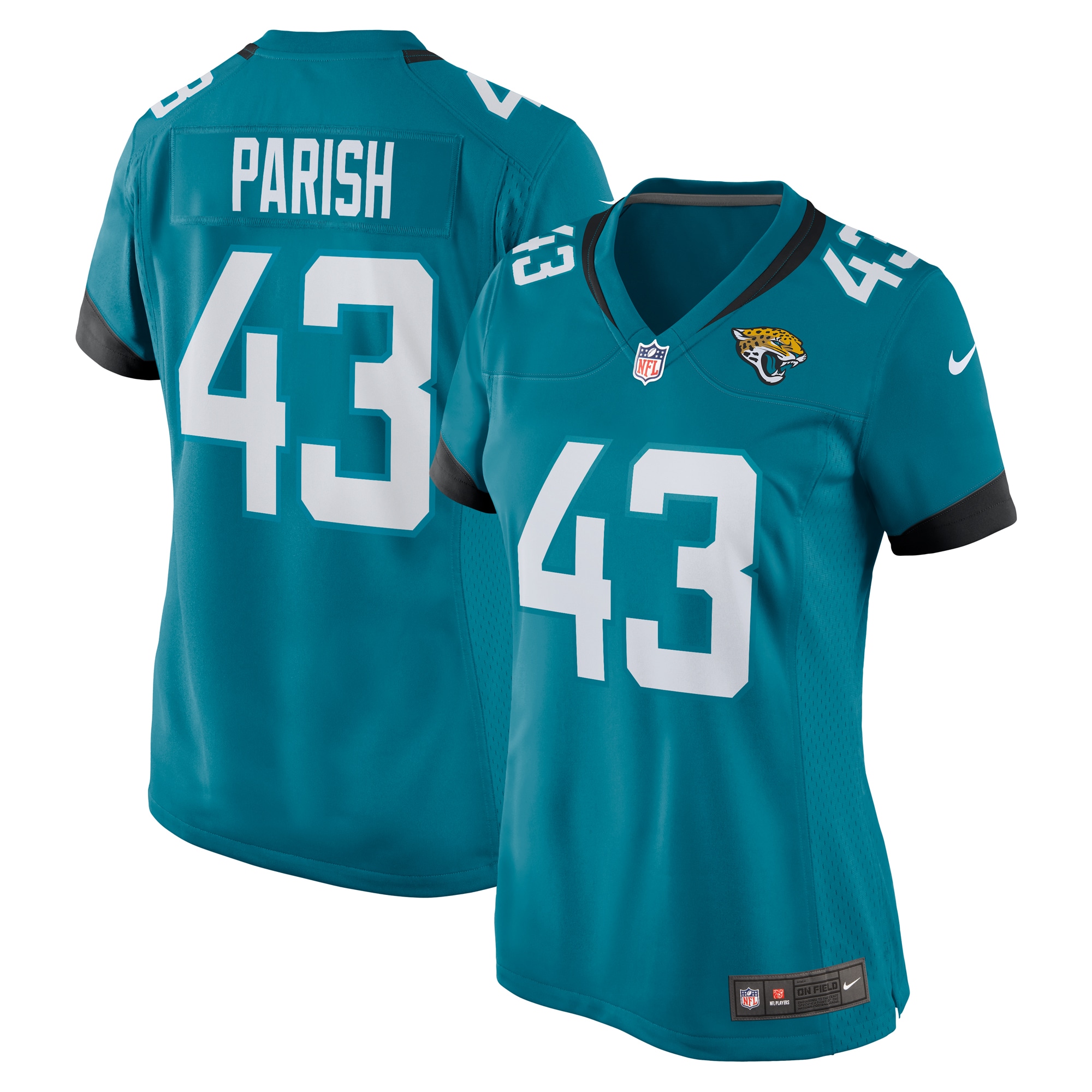 Jacksonville Jaguars Derek Parish Teal Game NFL Jersey Women's