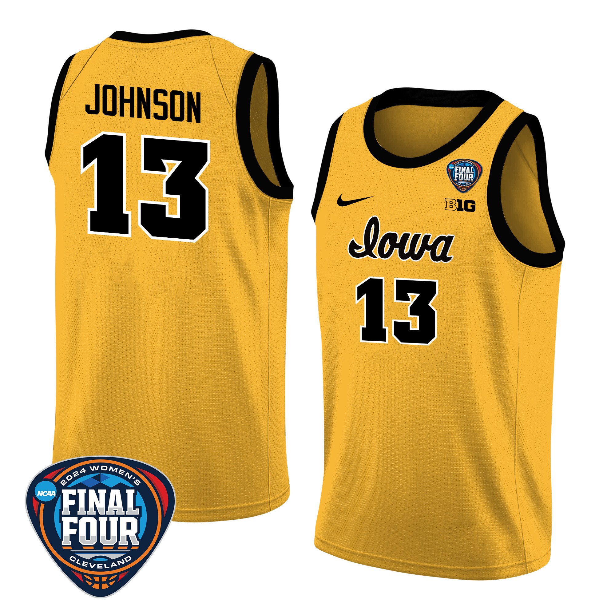 Kennise Johnson 13 Iowa Hawkeyes 2024 Final Four Patch Unisex NCAA Jersey Unisex