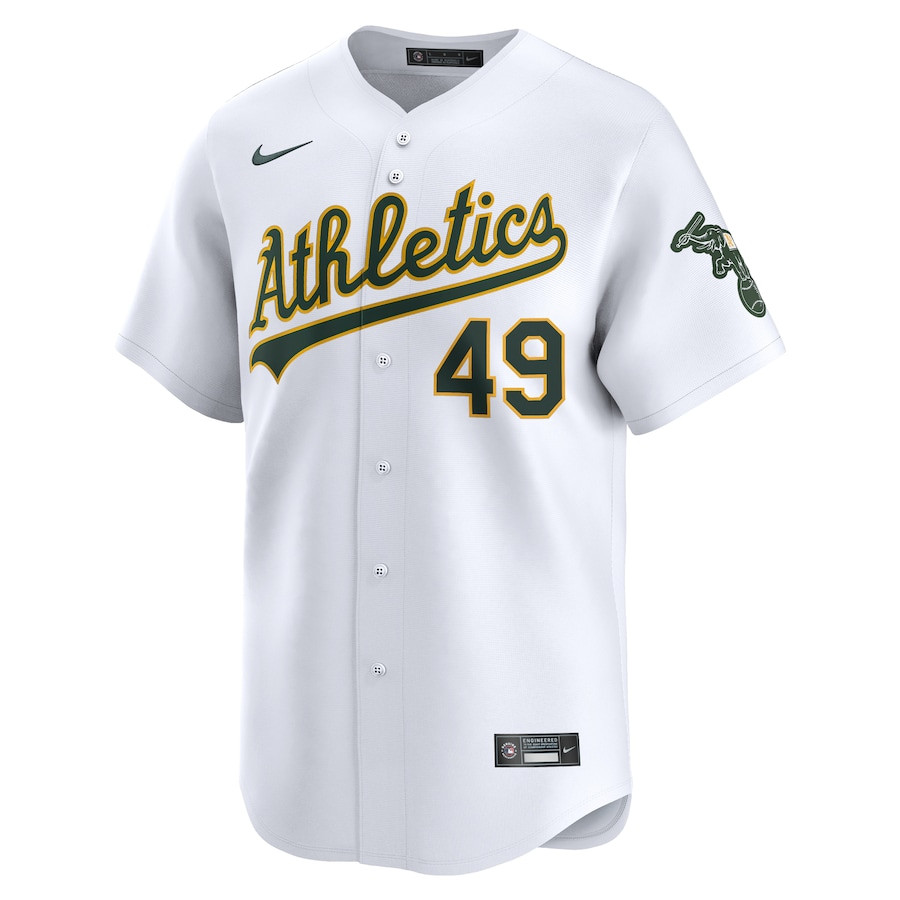 Ryan Noda 49 Oakland Athletics Home Limited Player White MLB Jersey Men's