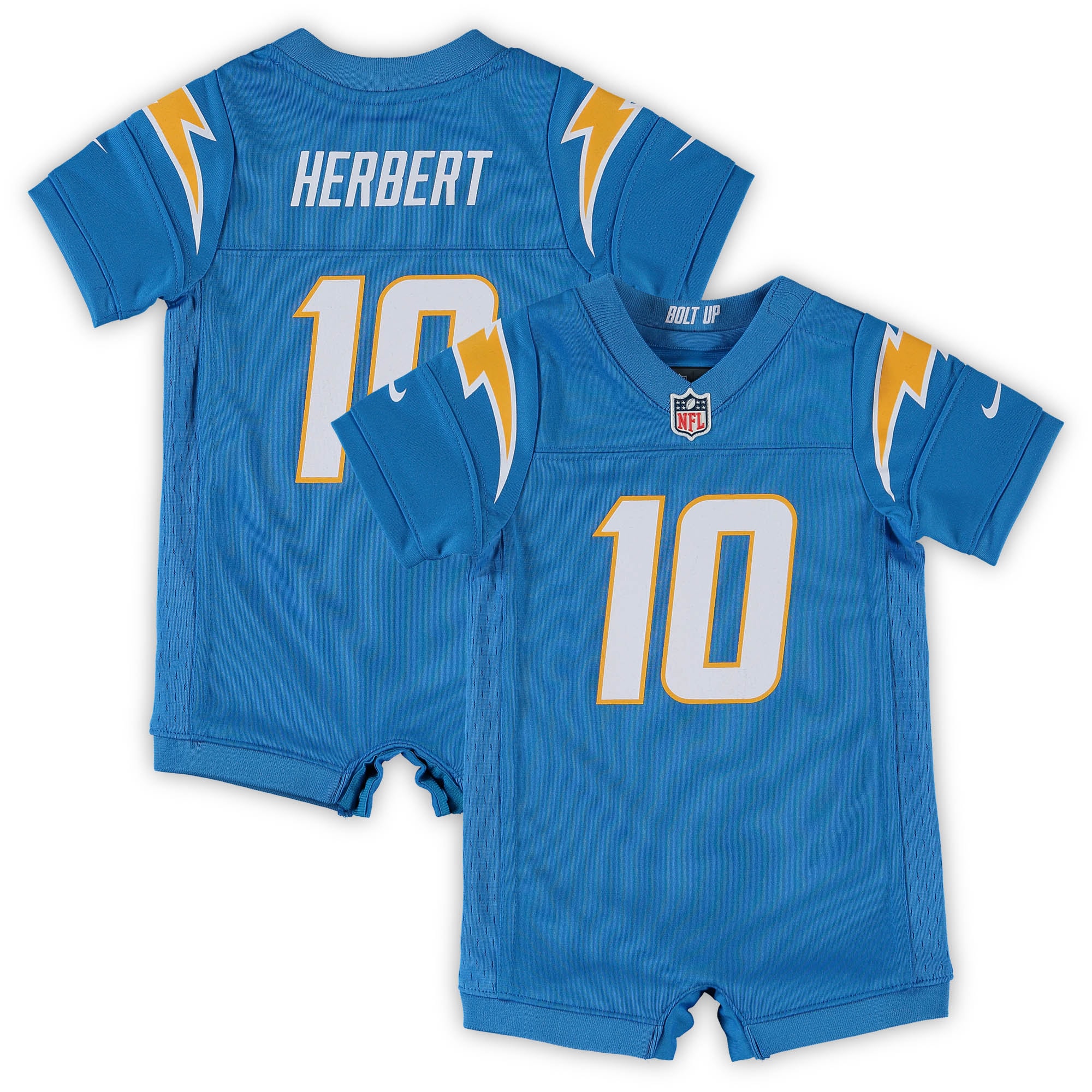 Infant Los Angeles Chargers Justin Herbert Powder Blue Game Romper NFL Jersey Men's