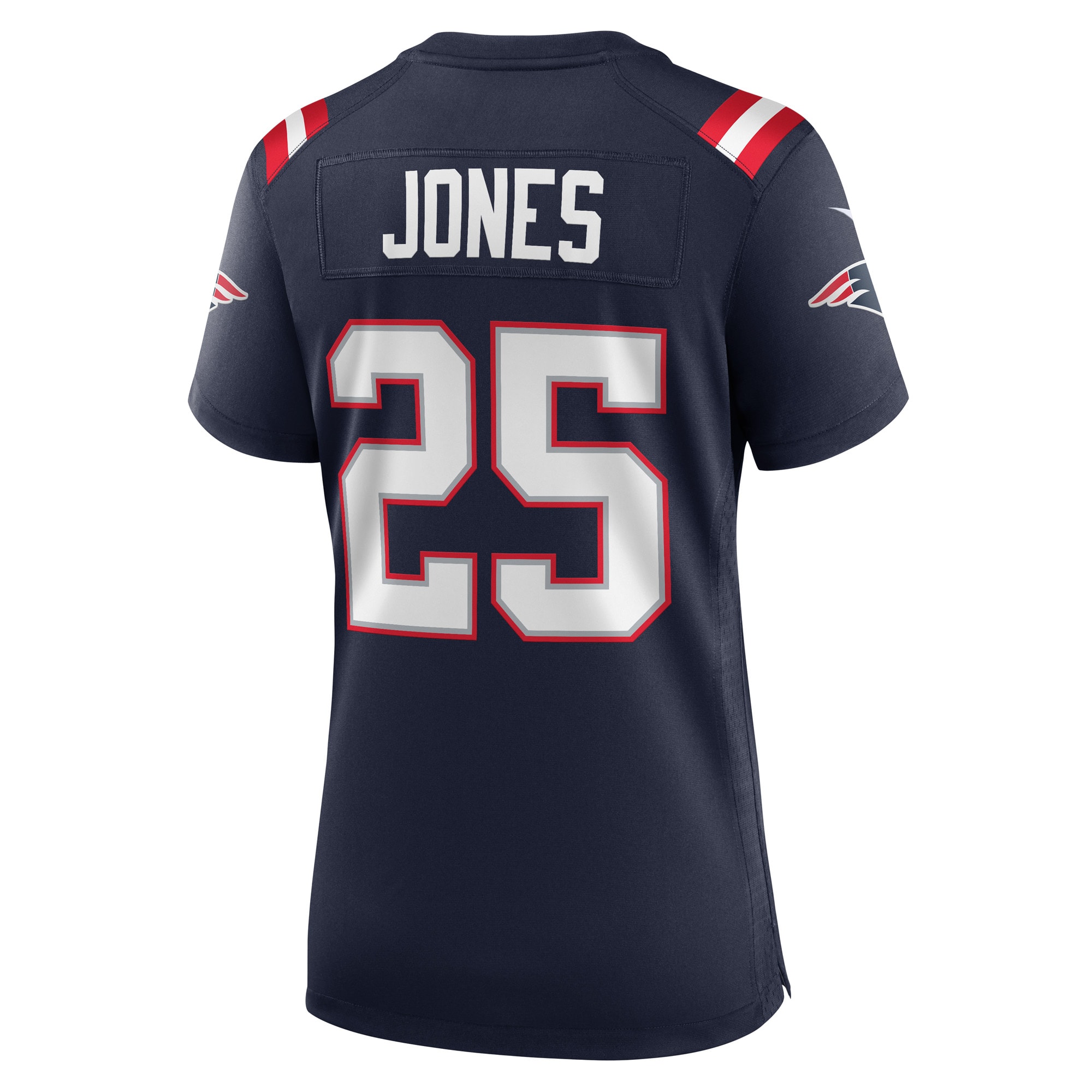 New England Patriots Marcus Jones Navy Game Player NFL Jersey Women's