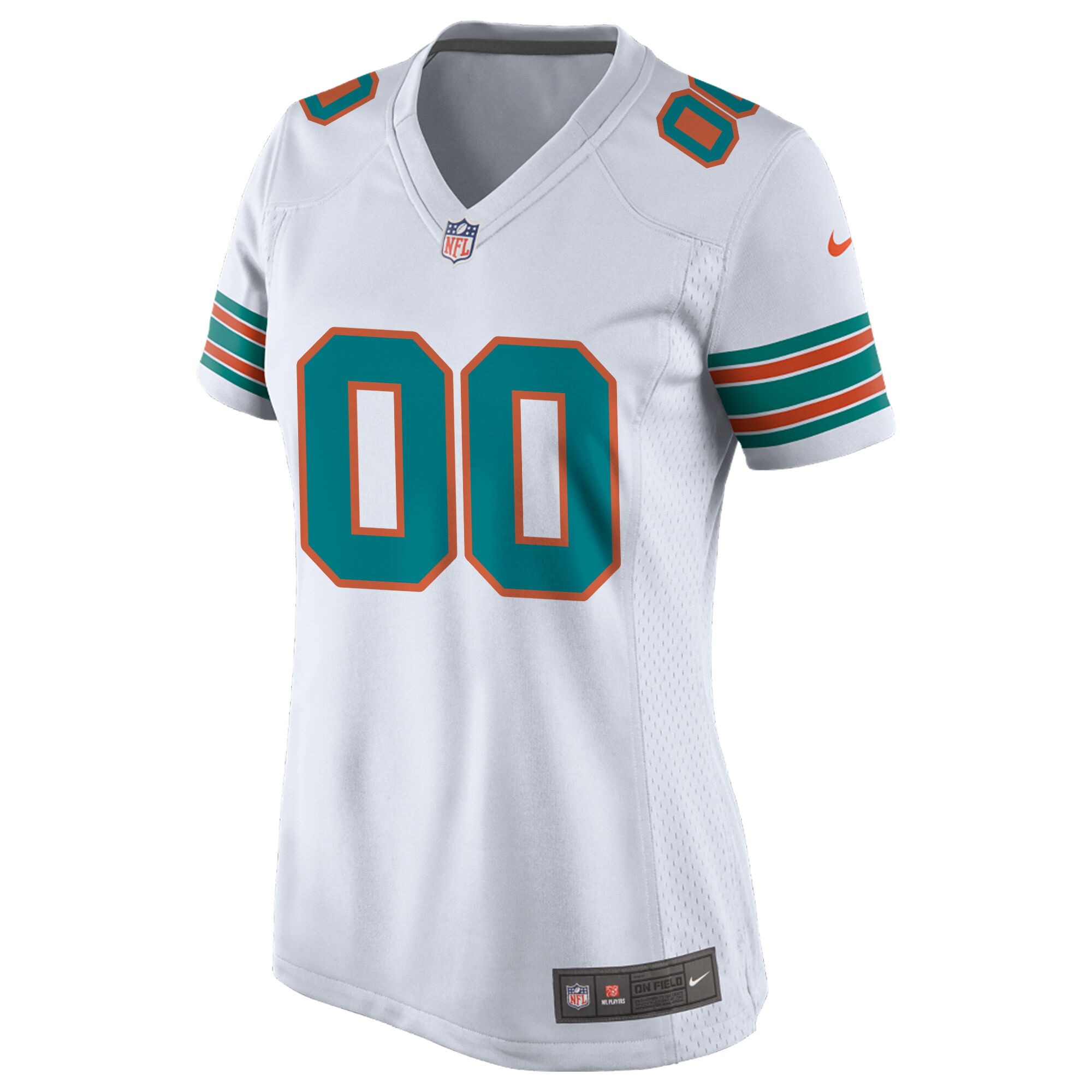 Miami Dolphins White Alternate Custom Game NFL Jersey Women's