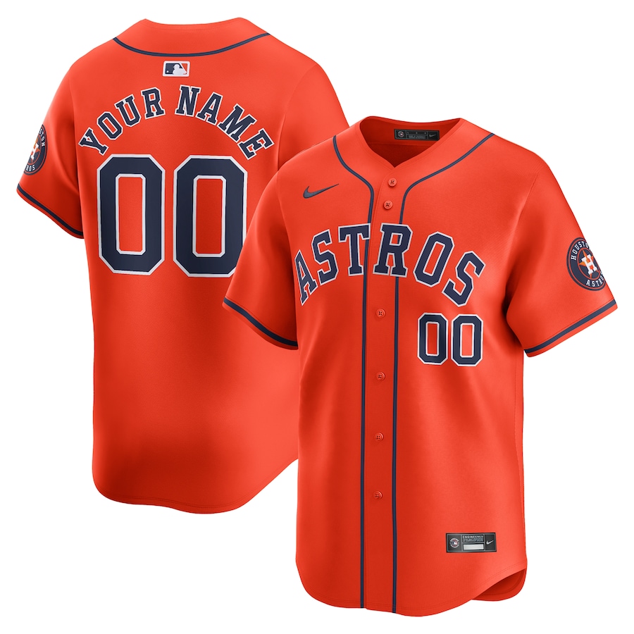 Houston Astros Alternate Limited Custom Jersey Orange