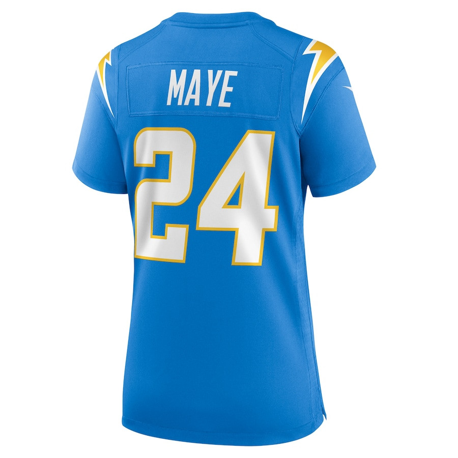 Marcus Maye 24 Los Angeles Chargers Team Game Powder Blue NFL Jersey Women's