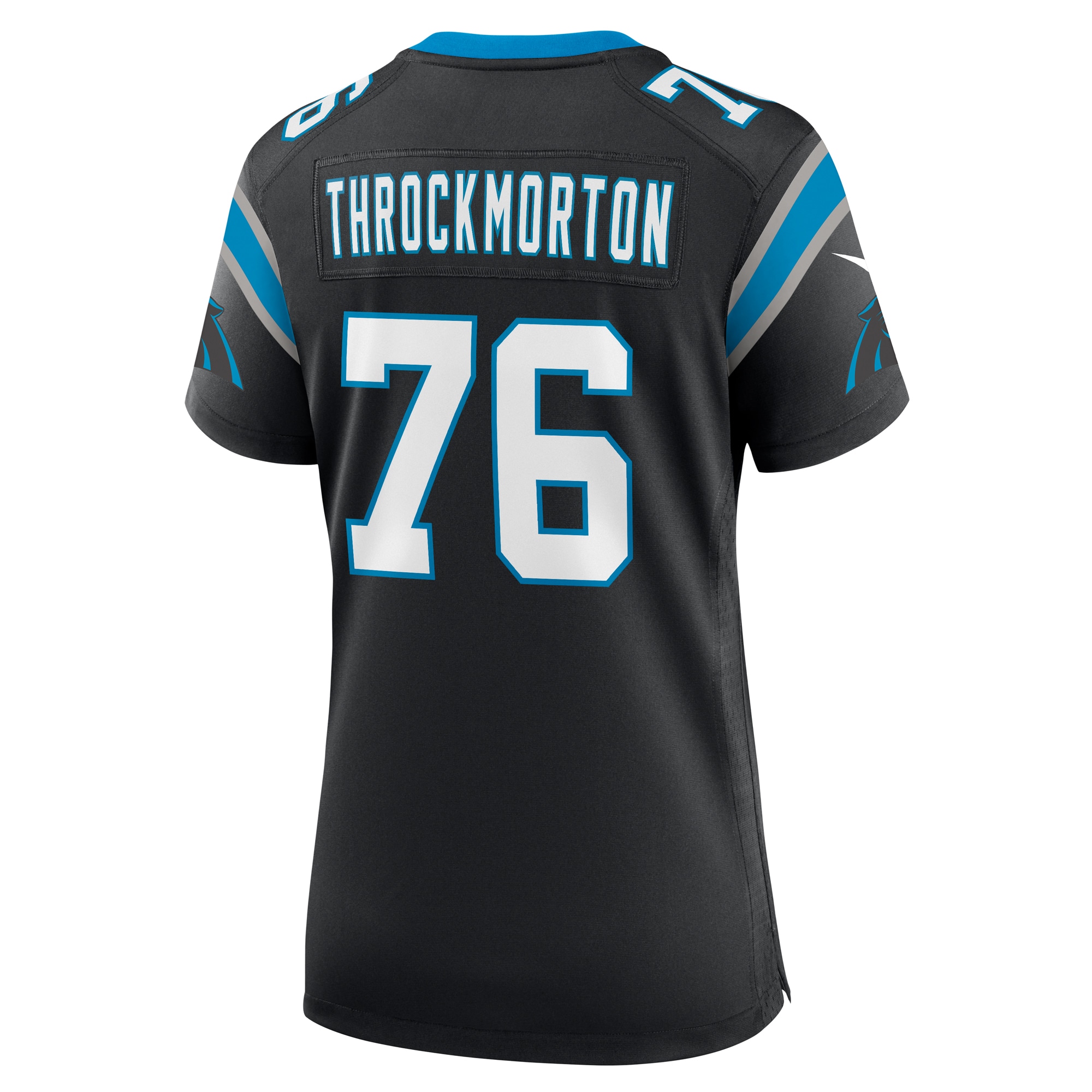 Carolina Panthers Calvin Throckmorton Black Team Game NFL Jersey Women's