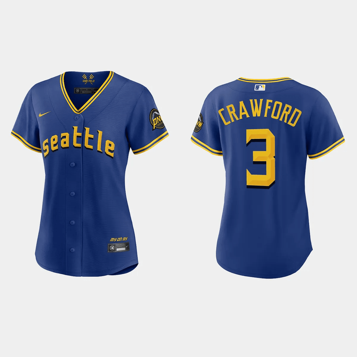 J.P. Crawford 3 Seattle Mariners 2023 City Connect Game Royal MLB Jersey Women's