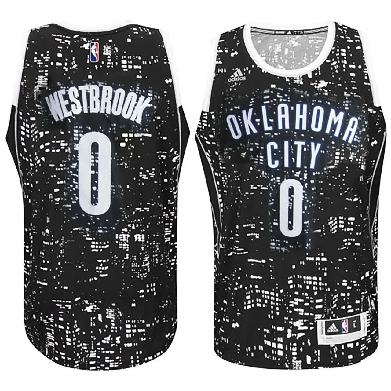 Oklahoma City Thunder 0 Russell Westbrook City Lights Black Swingman NBA Jersey Men's