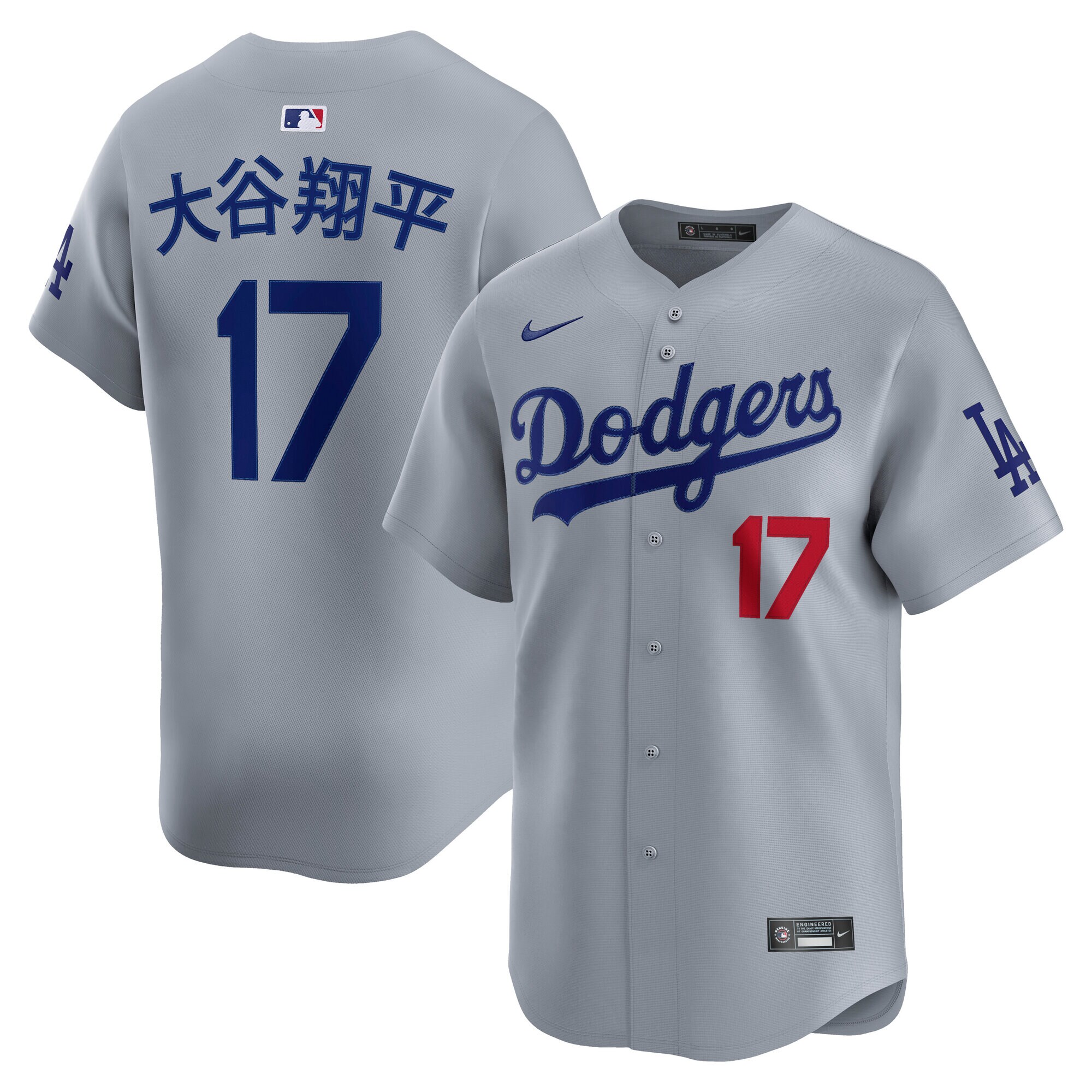 Los Angeles Dodgers Shohei Ohtani Gray Road Alternate Limited Kanji Player MLB Jersey Men's