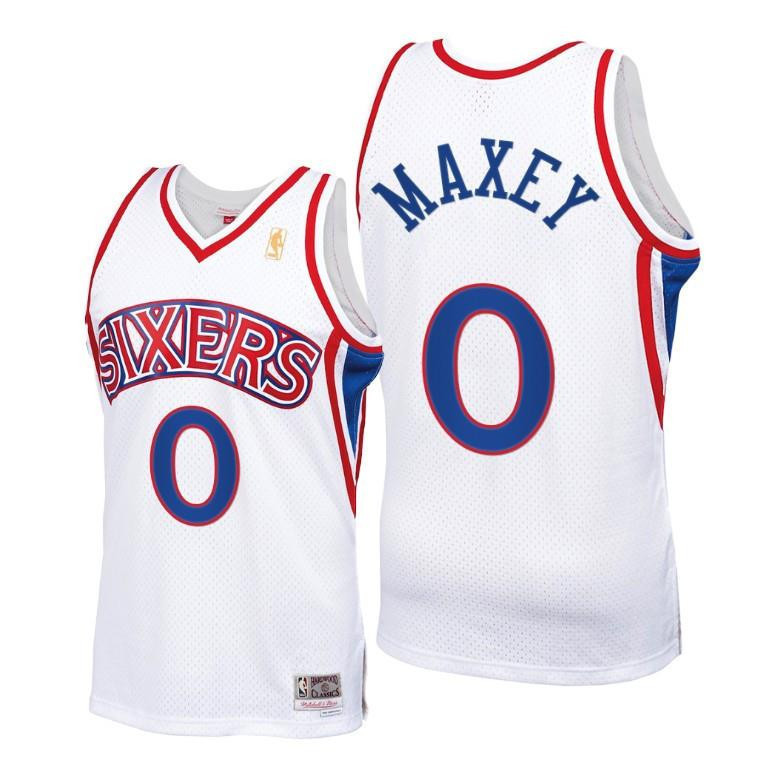 Tyrese Maxey Philadelphia 76ers White Throwback 90s HWC Swingman NBA Jersey Men's