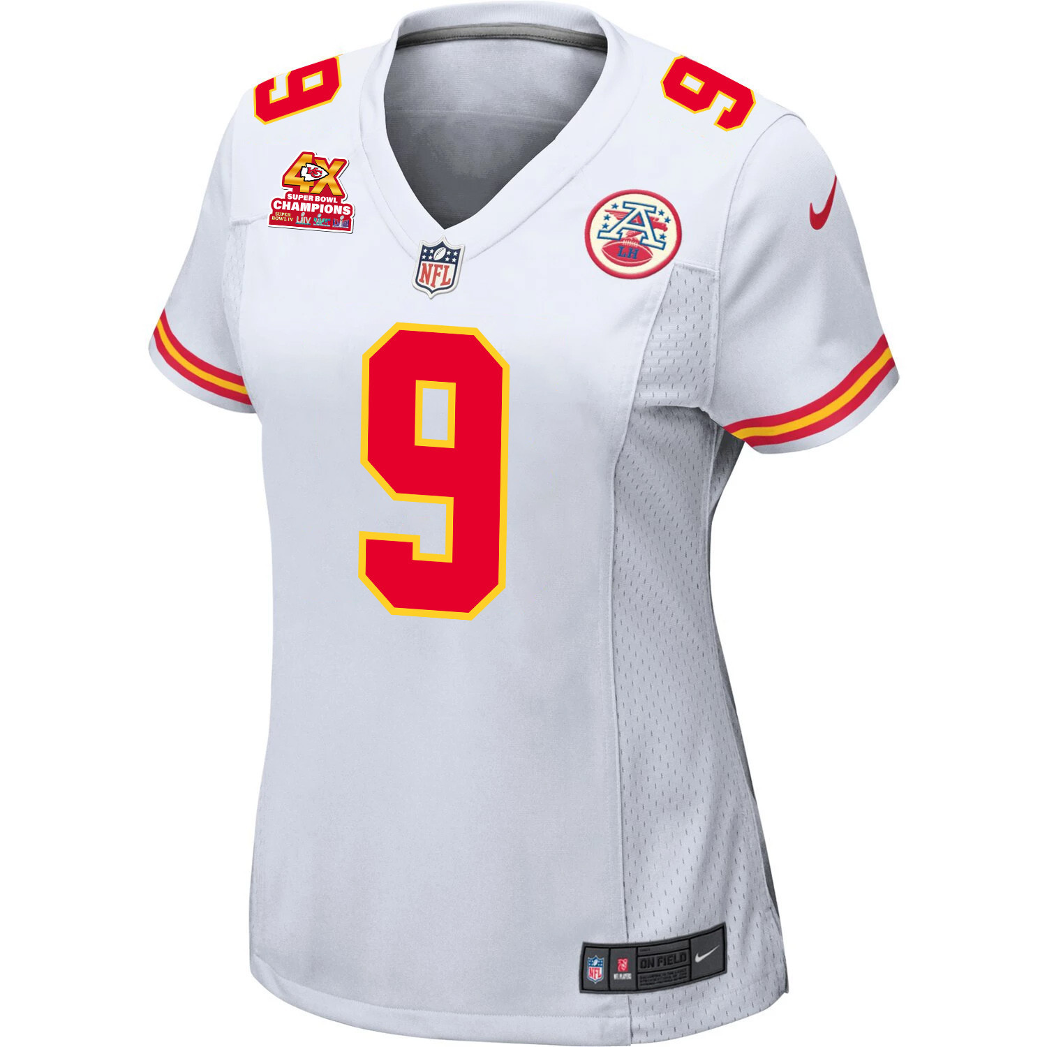 Blaine Gabbert 9 Kansas City Chiefs Super Bowl LVIII Champions 4X Game White NFL Jersey Women's