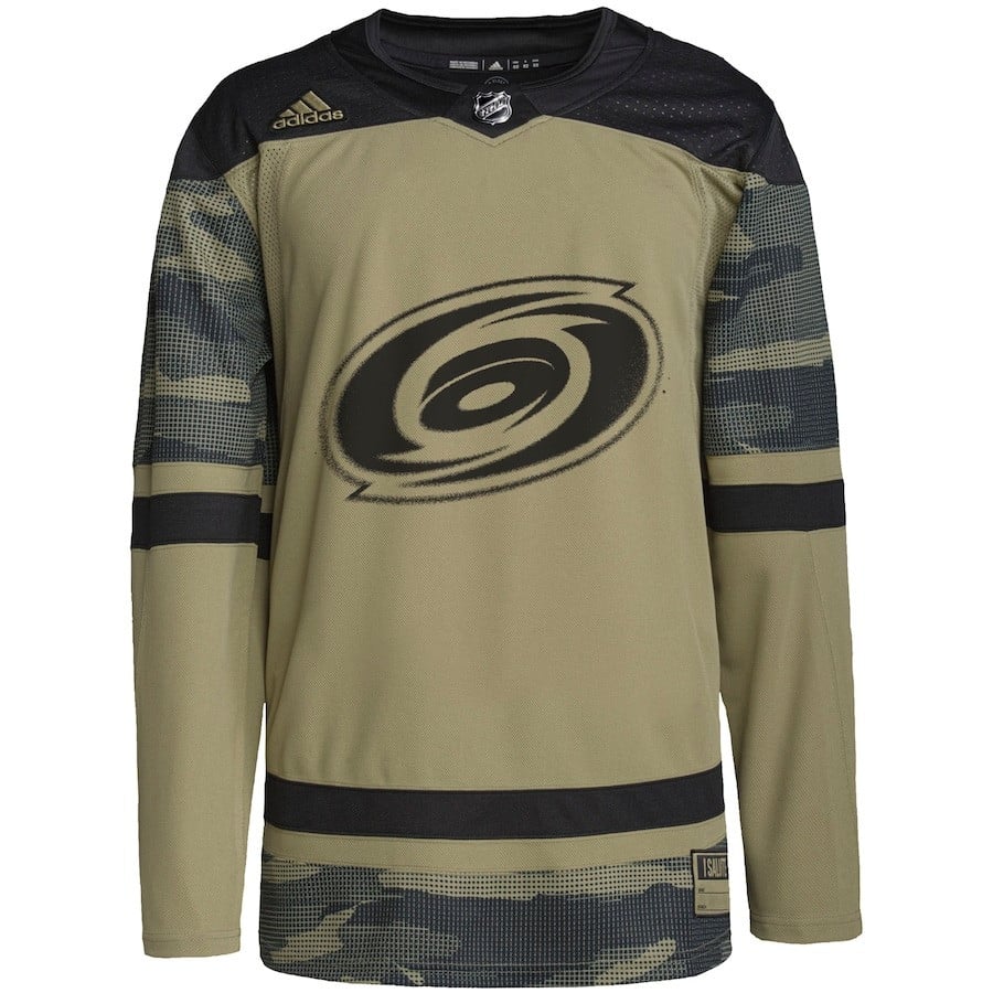 Carolina Hurricanes Military Appreciation Team Custom Practice Camo NHL Jersey Men's
