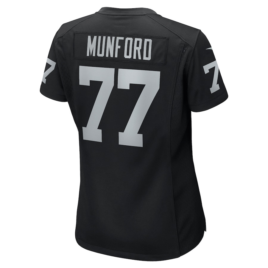 Thayer Munford Jr. 77 Las Vegas Raiders Team Game Black NFL Jersey Women's