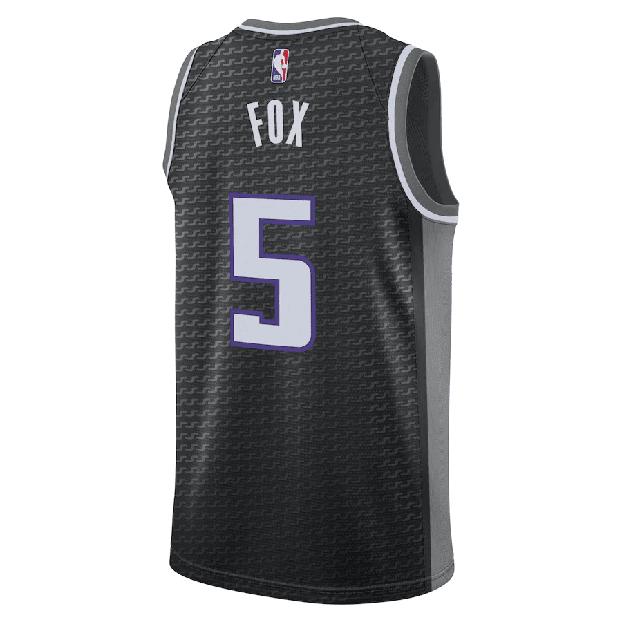 De'Aaron Fox 5 Sacramento Kings Statement Edition Swingman Black NBA Jersey Men's