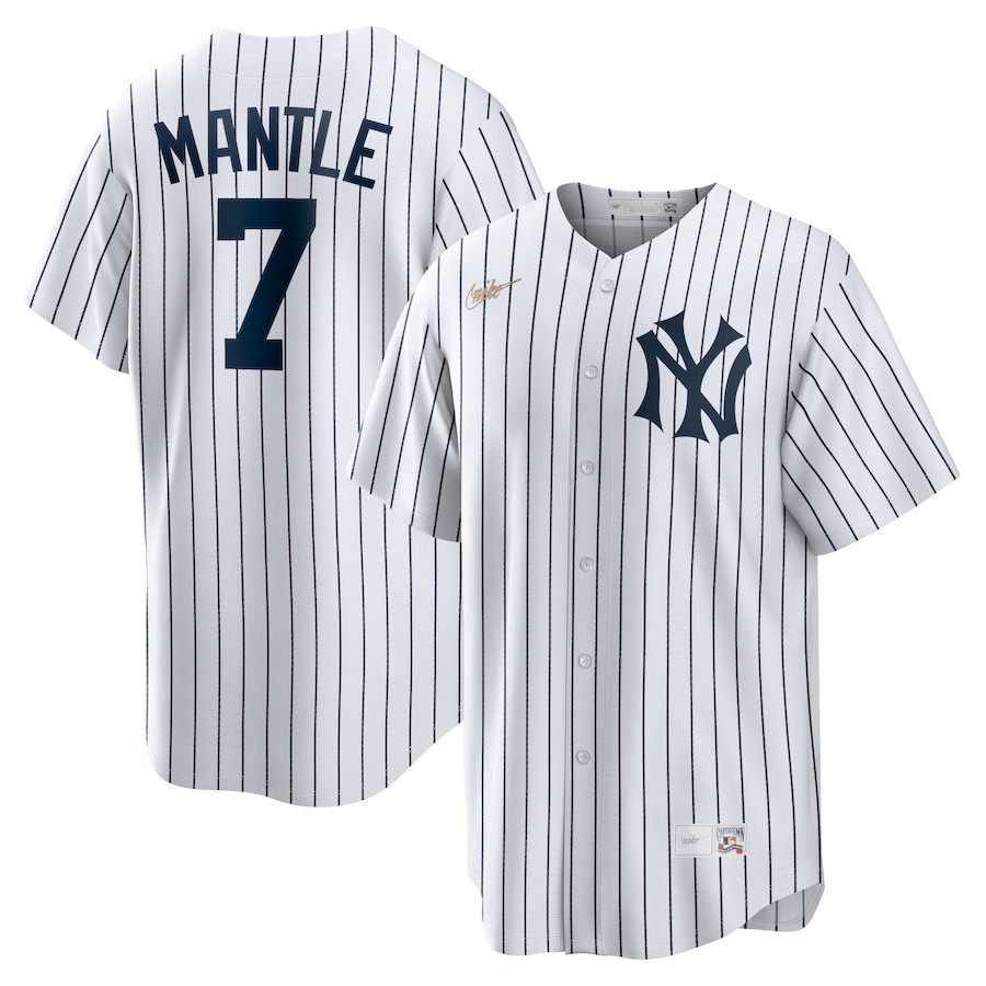 Mickey Mantle 7 New York Yankees Cooperstown Collection Home White MLB Jersey Men's
