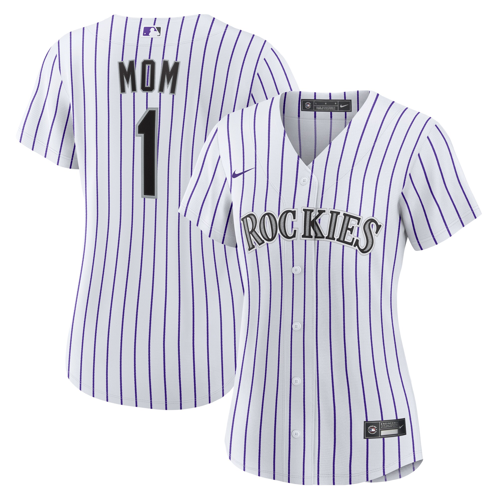 Colorado Rockies White #1 Mom Home MLB Jersey Women's
