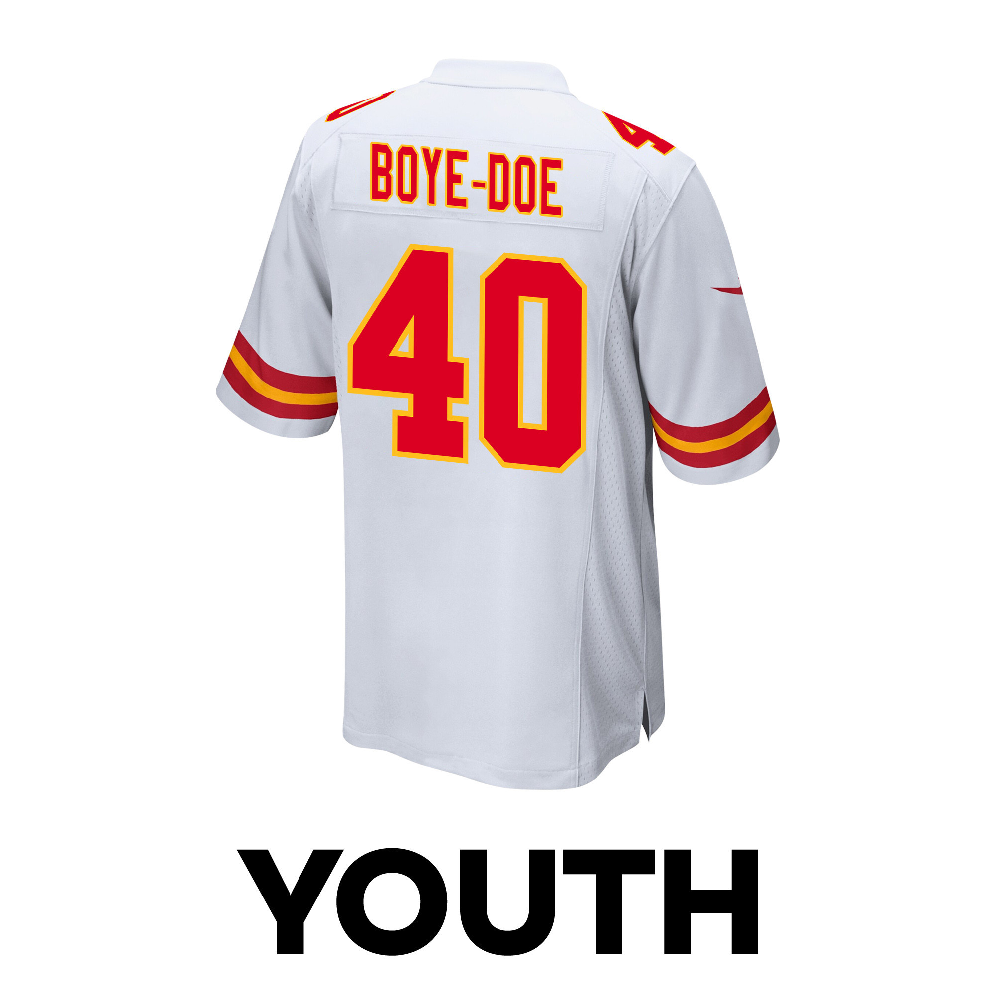 Ekow Boye-Doe 40 Kansas City Chiefs Super Bowl LVIII Champions 4X Game White NFL Jersey Youth