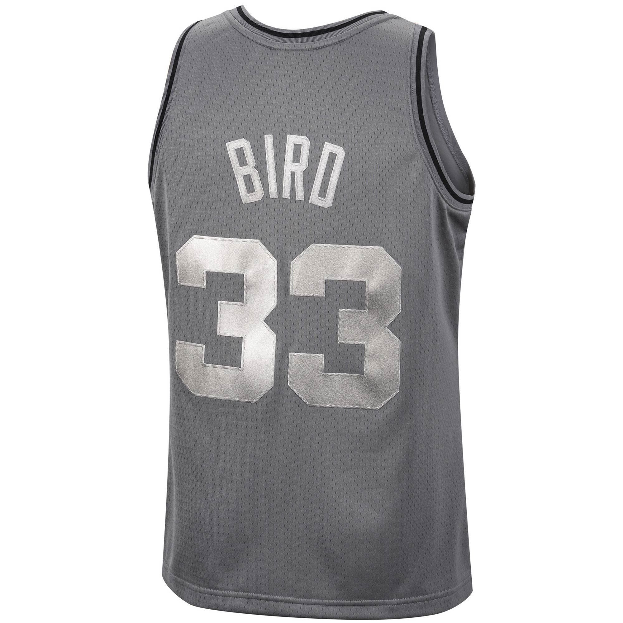 Larry Bird Boston Celtics Mitchell Ness Hardwood Classics Retired Player 1985/86 Metal Works Swingman ??Charcoal NBA Jersey Men's