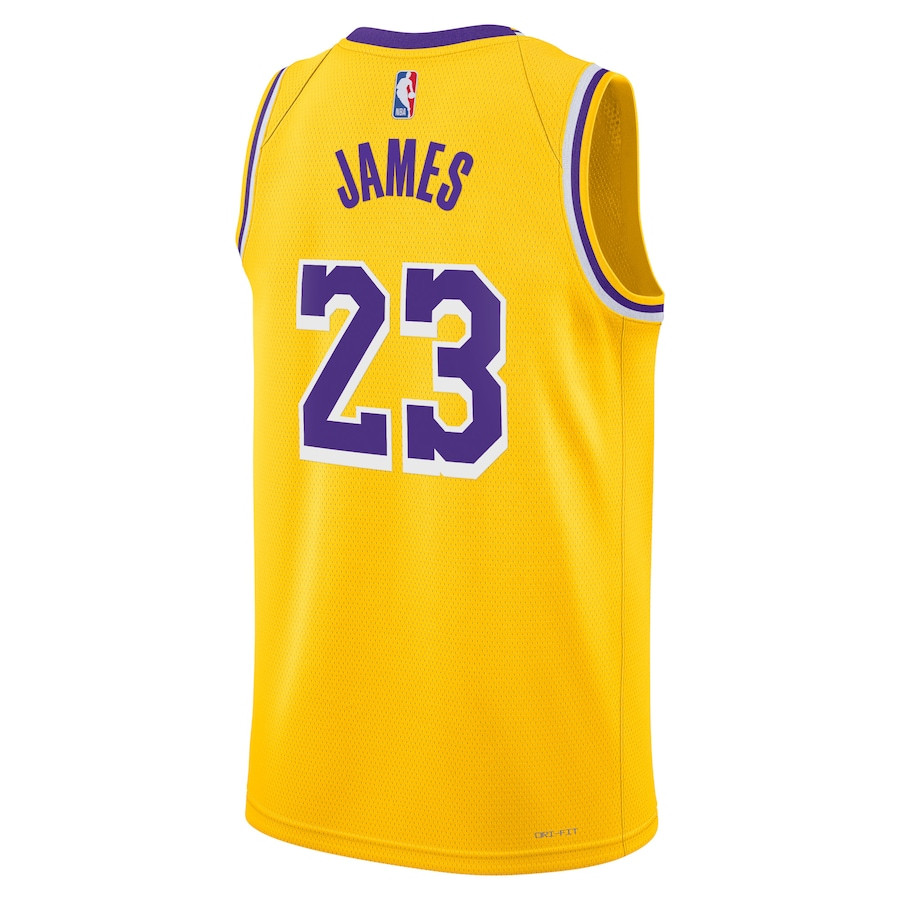 Lebron James 23 Los Angeles Lakers Unisex Swingman Icon Edition Gold NBA Jersey Unisex