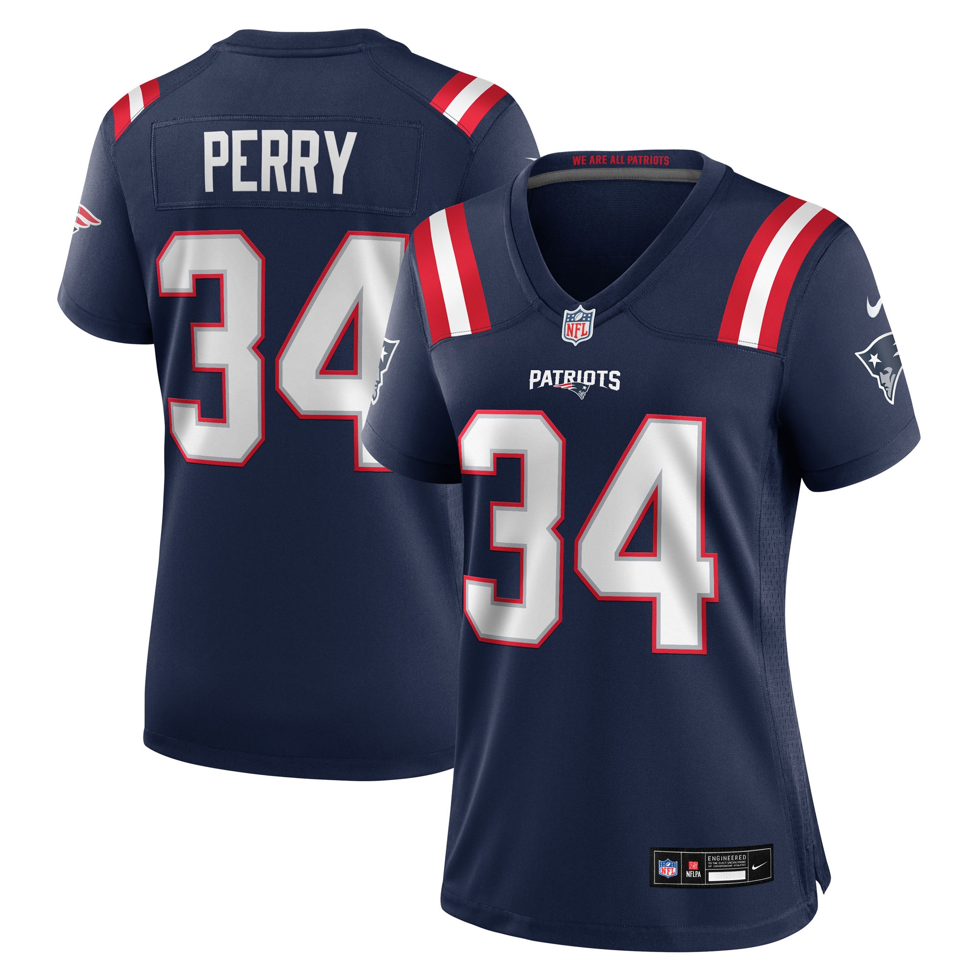 New England Patriots Mark Perry Navy Team Game NFL Jersey Women's