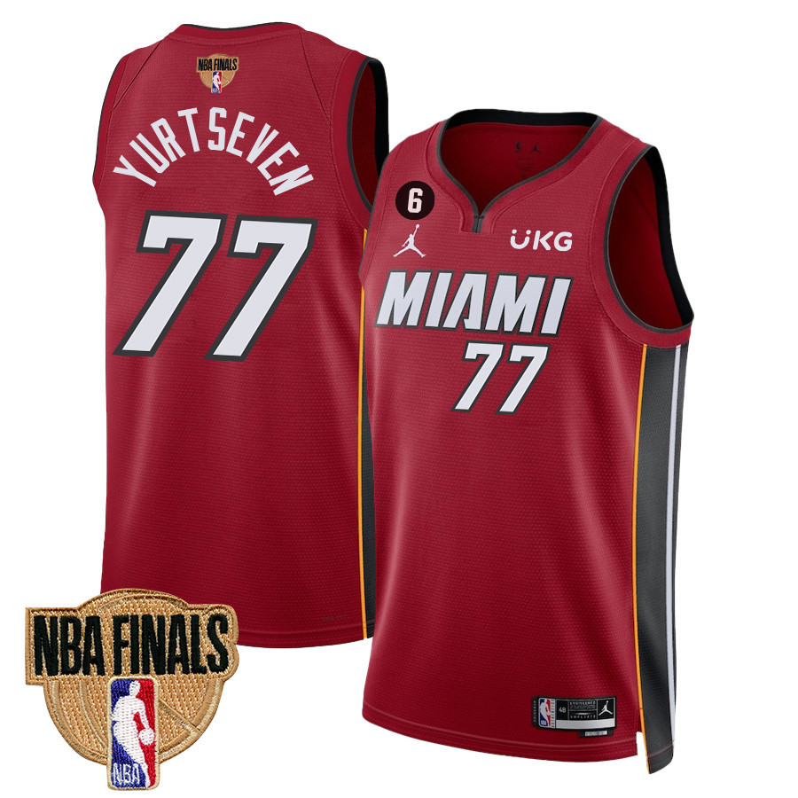 ?mer Yurtseven 77 Miami Heat Final Champions 2023 Swingman Red NBA Jersey Men's