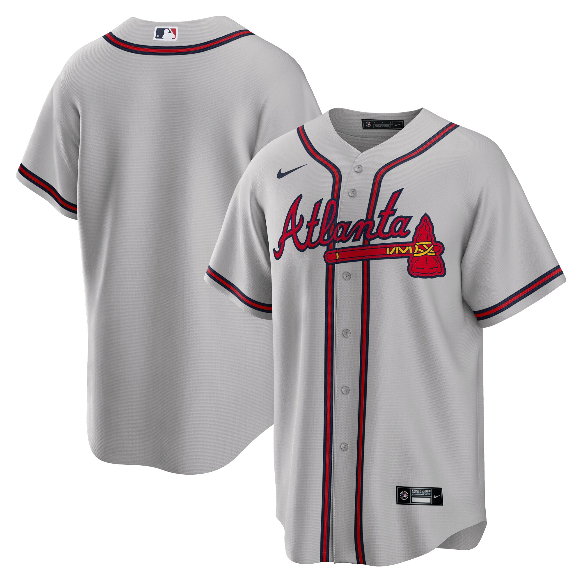Atlanta Braves Gray Road Team MLB Jersey Men's